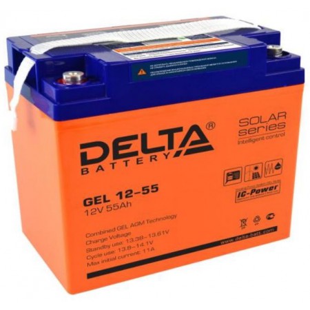 Аккумулятор Delta GEL 12-55 (12В / 55Ач)